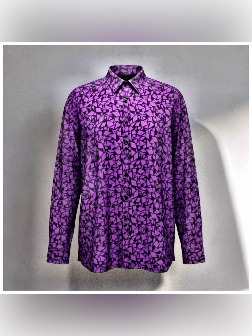 Versace Collection Geometric Cotton Shirt | 17” / 43 | Italian Statement